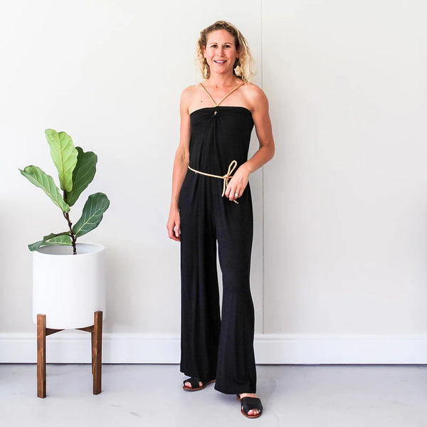 SALE Maxi Rope Jumpsuit - Black or Navy (ONLY IN SMALL & MEDIUM)