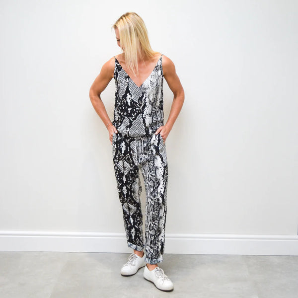 SALE Wrap Jumpsuit - Snake Print (ONLY IN LARGE)