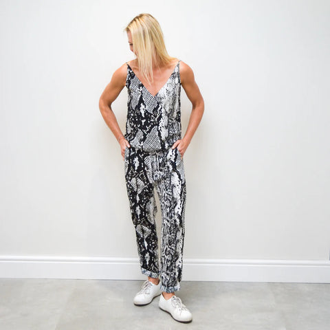 SALE Wrap Jumpsuit - Snake Print (ONLY IN LARGE)