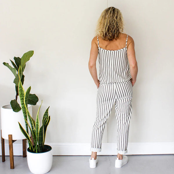 SALE Wrap Jumpsuit - Stripe (ONLY IN SMALL)