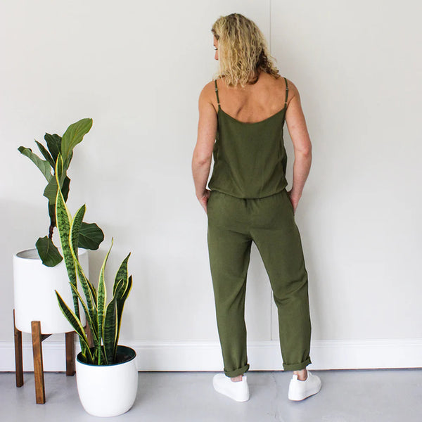 SALE Wrap Jumpsuit - Olive (ONLY IN MEDIUM)