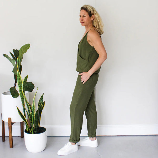 SALE Wrap Jumpsuit - Olive (ONLY IN MEDIUM)