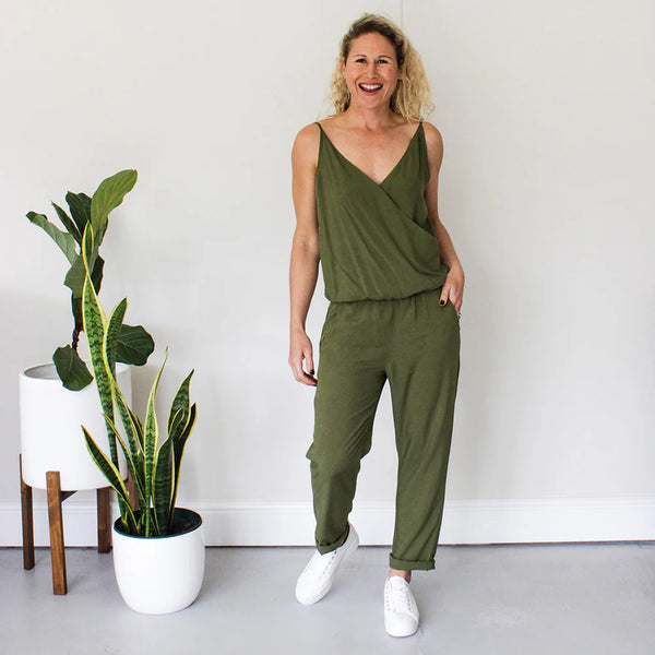 SALE Wrap Jumpsuit - Olive (ONLY IN MEDIUM)