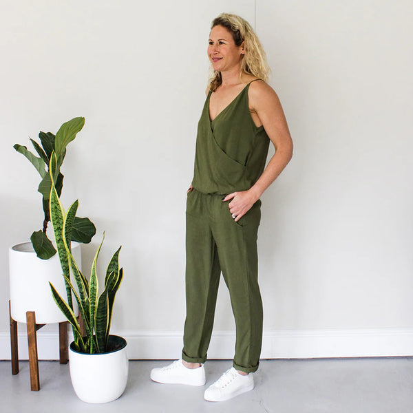 SALE Wrap Jumpsuit - Olive (ONLY IN MEDIUM)