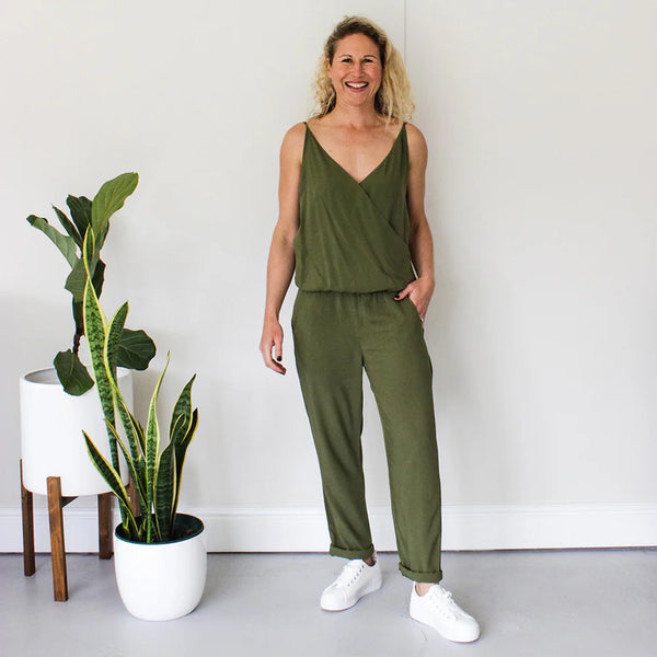 SALE Wrap Jumpsuit - Olive (ONLY IN MEDIUM)