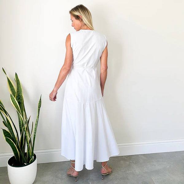 SALE Sleeveless Wrap Dress - White