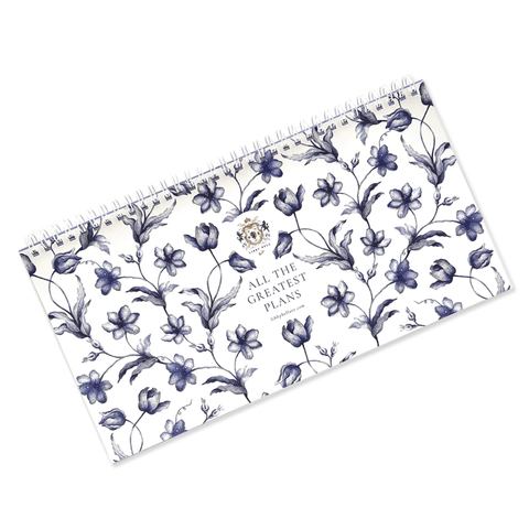 Blue & White florals Weekly Planner Pad