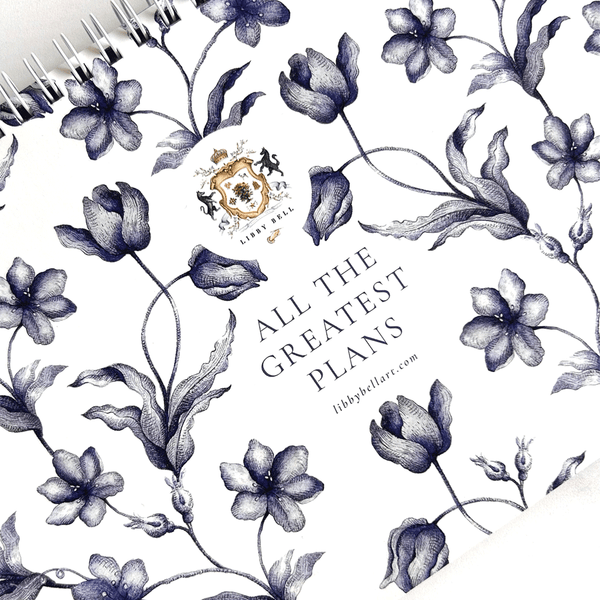 Blue & White florals Weekly Planner Pad