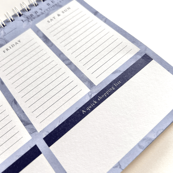 Blue & White florals Weekly Planner Pad