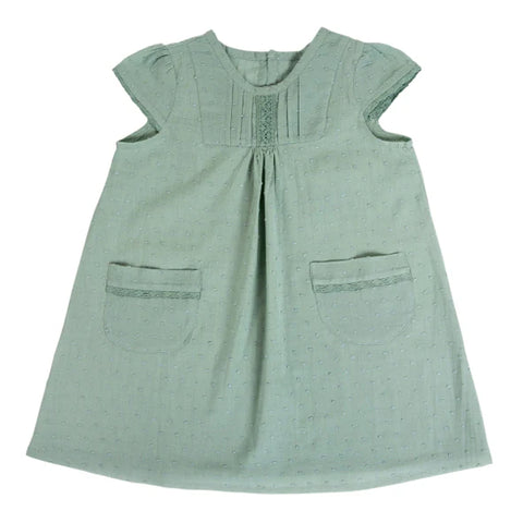 Myang Dress / Girls - Sage with Lace