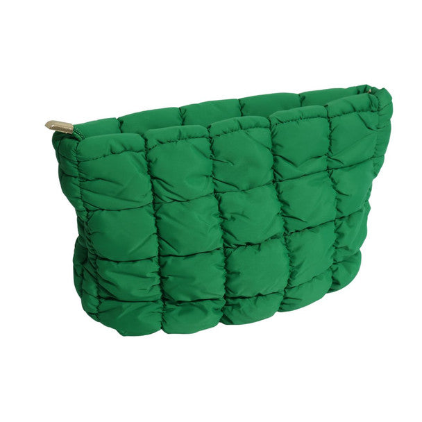 Puffer Polyester Bag - Green Quilted