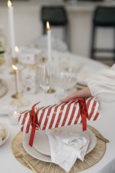 Mamere Red & Cream Festive Cracker - Choc coated Almond Nougat