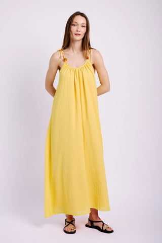 Maxi Swing Sun Dress in Yellow