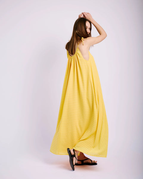 Maxi Swing Sun Dress in Yellow