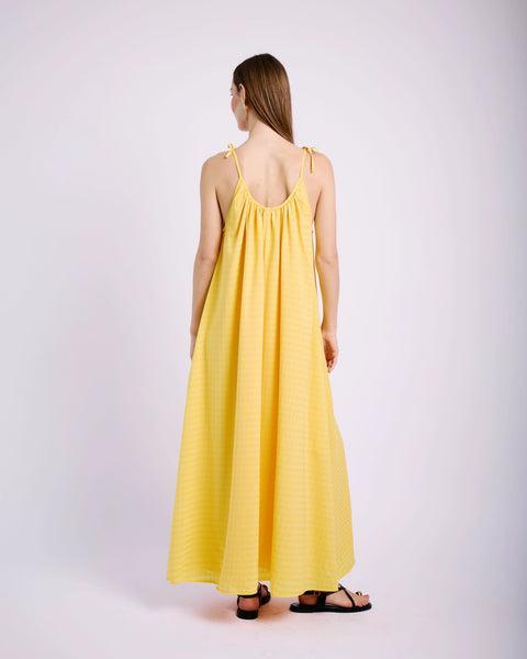 Maxi Swing Sun Dress in Yellow