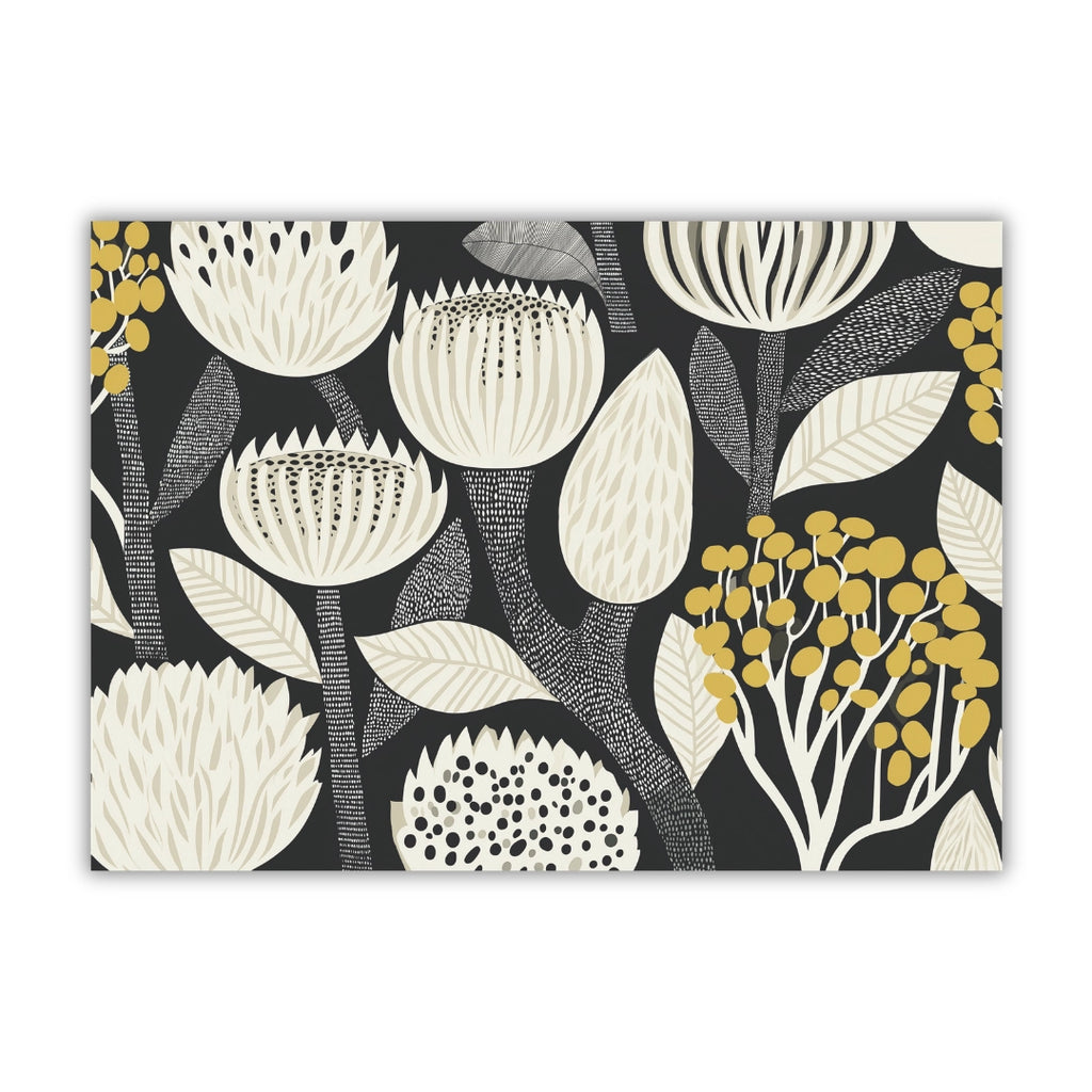 Paper Placemats - Midnight Protea Garden
