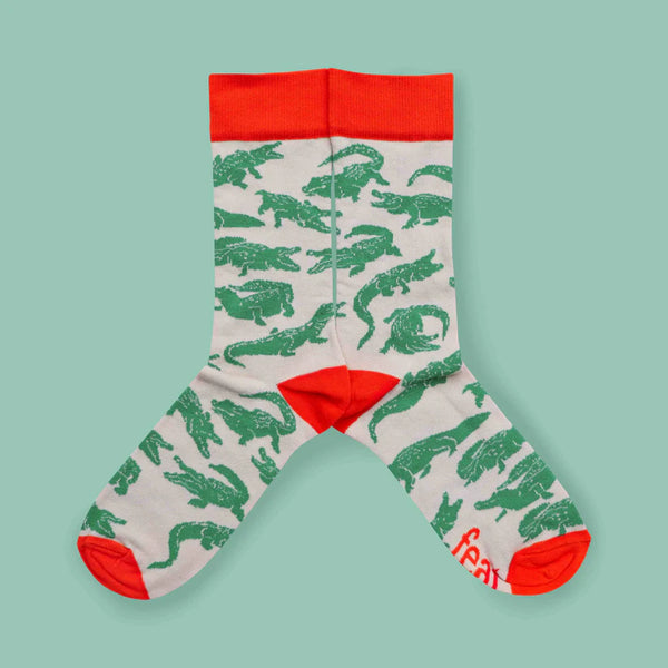 Men’s Green/Orange Crocodile socks