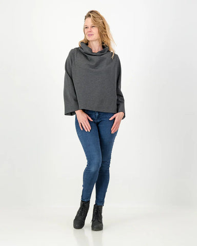 Thalita oversized winter track top - Charcoal