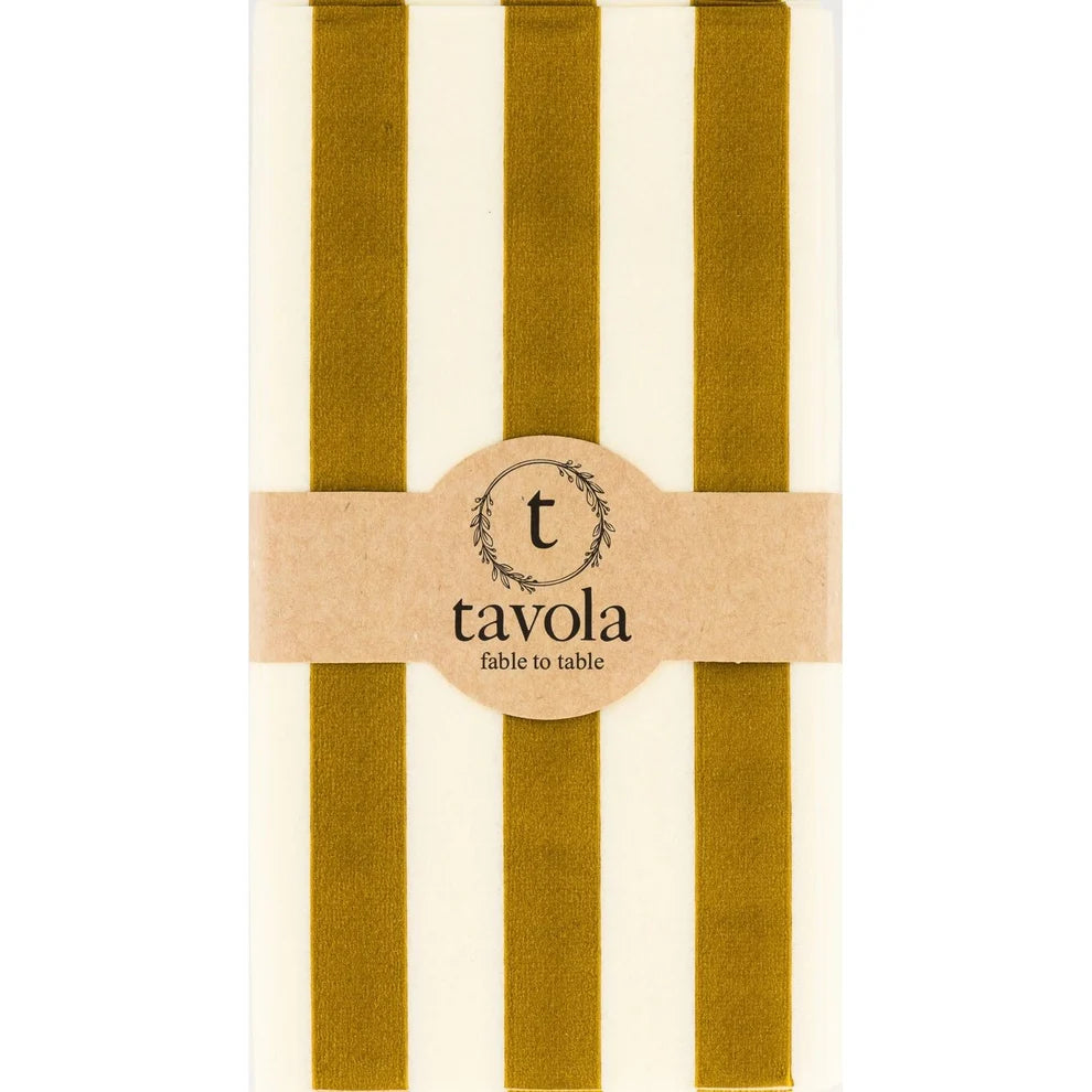 Tavola Biodegradable Slim napkins - Cream & Tabacco Stripe