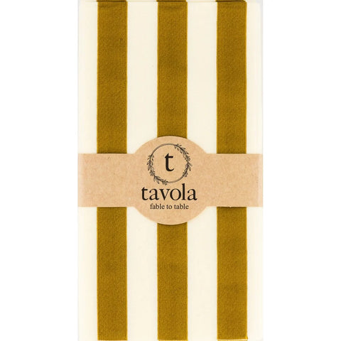 Tavola Biodegradable Slim napkins - Cream & Tabacco Stripe