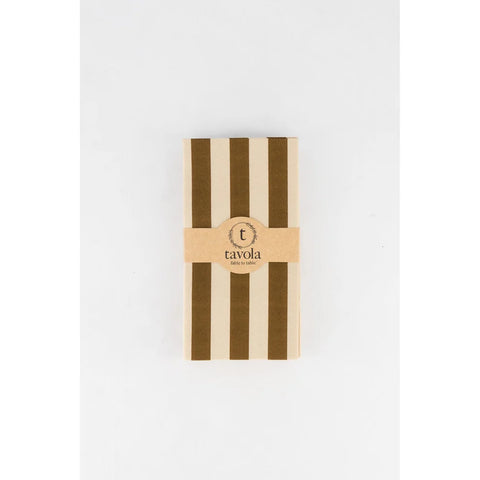 Tavola Biodegradable Slim napkins - Pebble & Brown Stripe