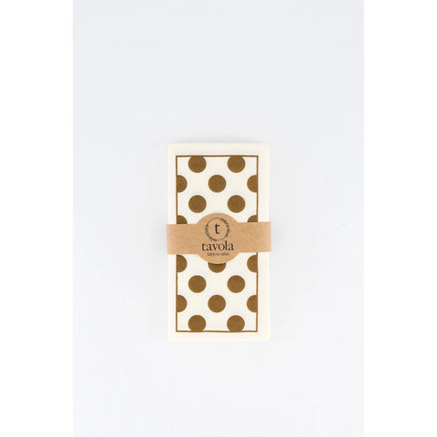 Tavola Biodegradable Slim napkins - Cream and Brown Polka