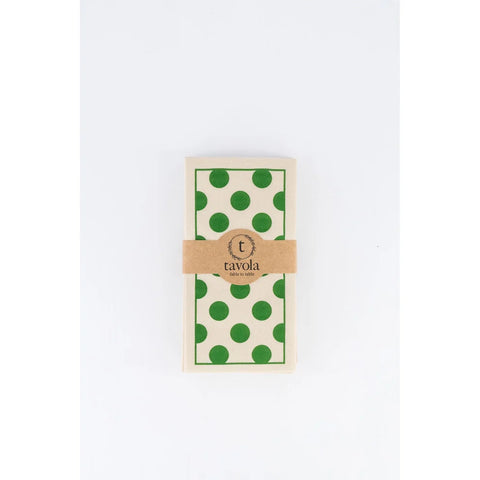 Tavola Biodegradable Slim napkins - Pebble & Green Polka