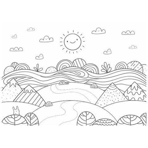 Paper Placemats - Kids Coloring Cartoon Meadow