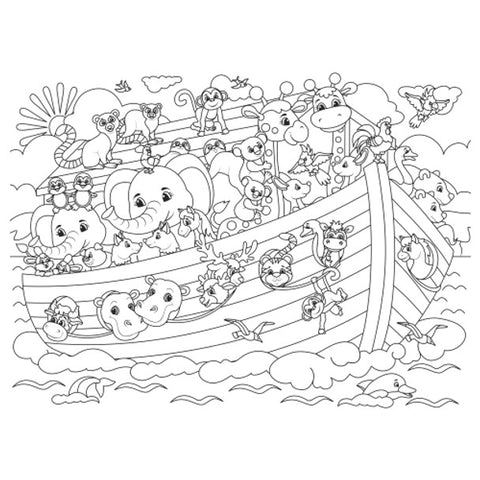 Paper Placemats - Kids Colouring Noah's Ark