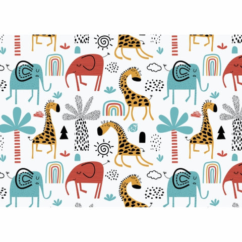 Paper Placemats - Kiddies Giraffe Elephant