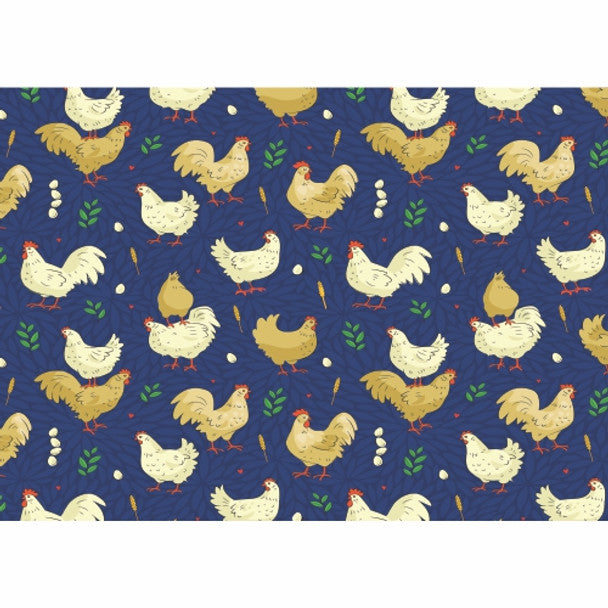 Paper Placemats - Chicken Blue Background