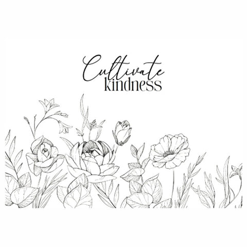 Paper Placemats - Cultivate Kindness, Roses And Poppies