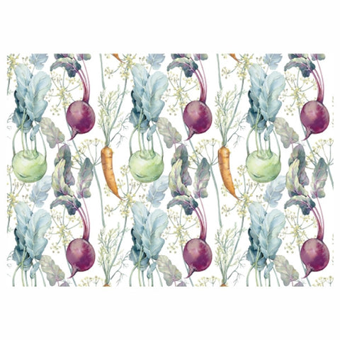 Paper Placemats - Watercolor Kohlrabi, Turnips, Carrots