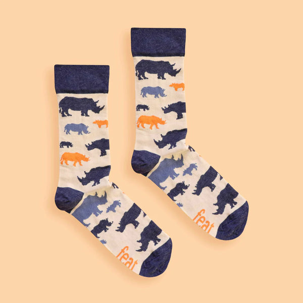 Men's Denim and Clay Rhino socks