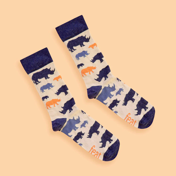 Men's Denim and Clay Rhino socks
