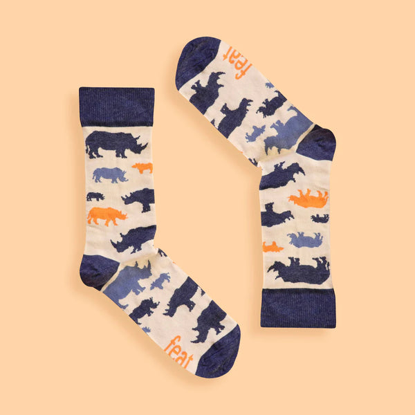Men's Denim and Clay Rhino socks
