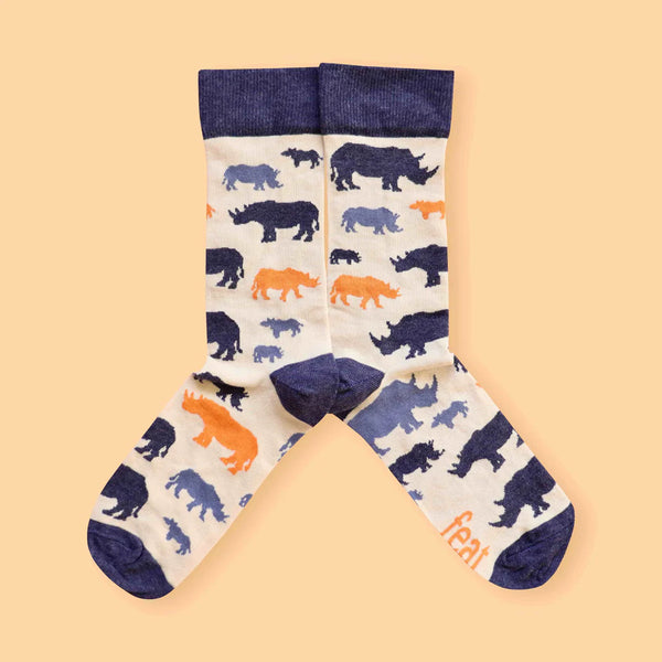 Men's Denim and Clay Rhino socks