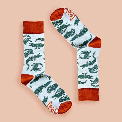 Men’s Mint/Rust Crocodile socks