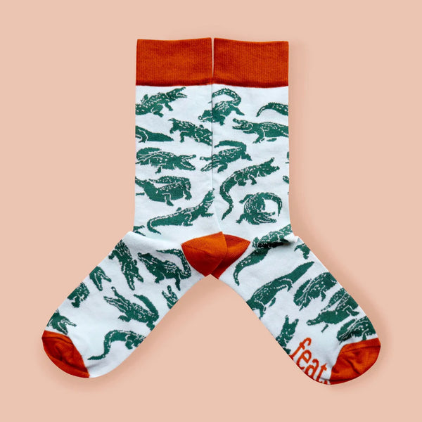 Men’s Crocodile socks Bottle Green/Tobacco