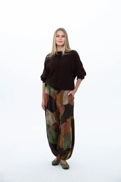 Stella Balloon Pants - Chocolate Abstract print