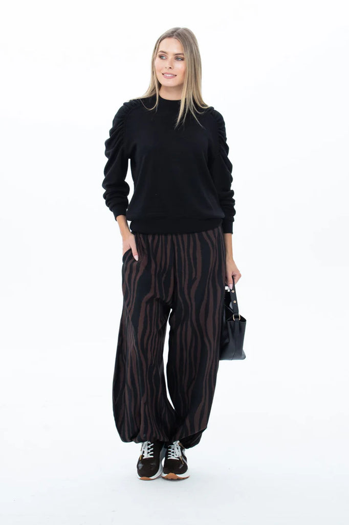 Stella Balloon Pants - Chocolate Animal print
