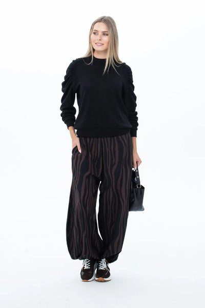 Stella Balloon Pants - Chocolate Animal print