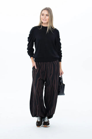 Stella Balloon Pants - Chocolate/Black Animal print
