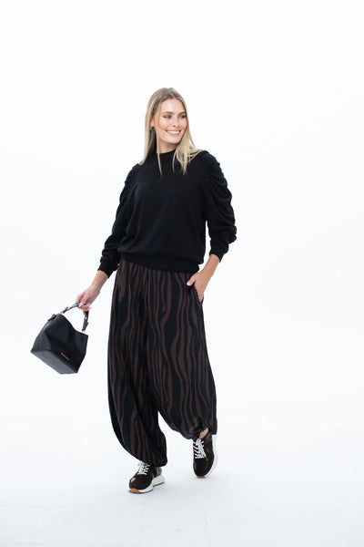 Stella Balloon Pants - Chocolate Animal print