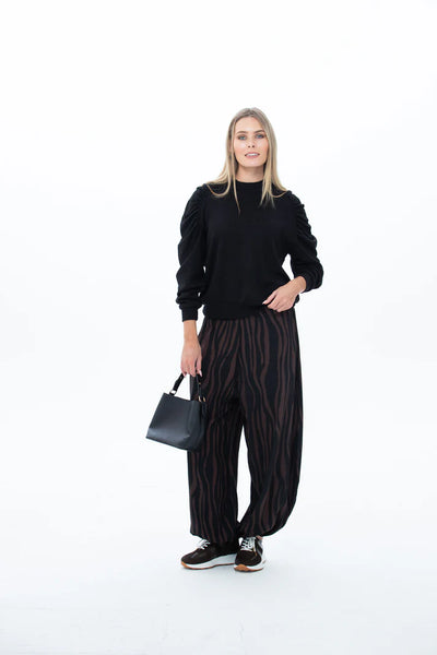 Stella Balloon Pants - Chocolate Animal print