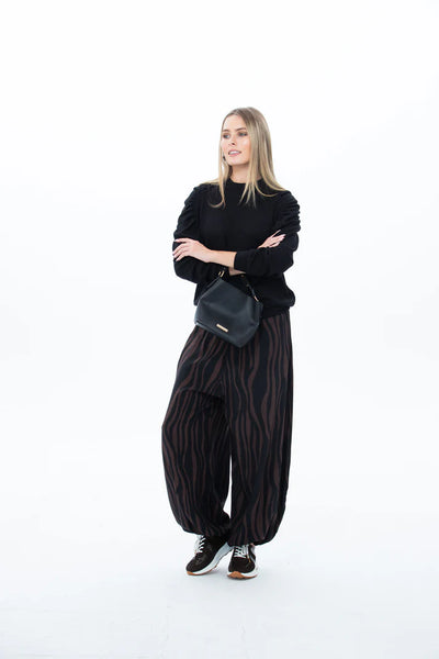 Stella Balloon Pants - Chocolate Animal print