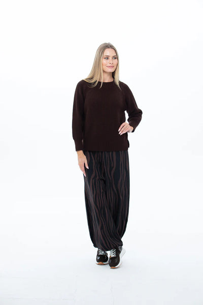 Stella Balloon Pants - Chocolate Animal print
