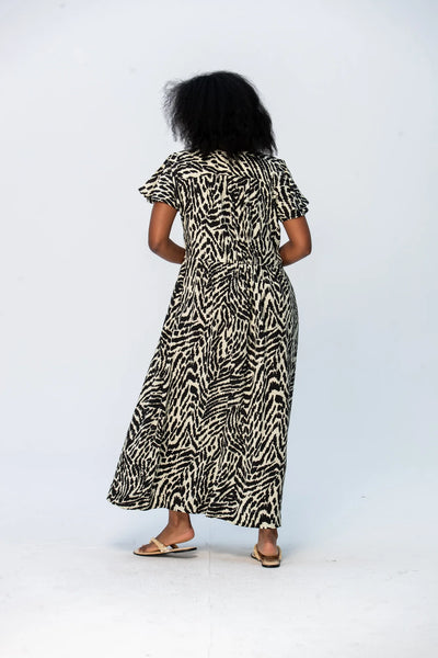 Riveria Dress - Black and Creme