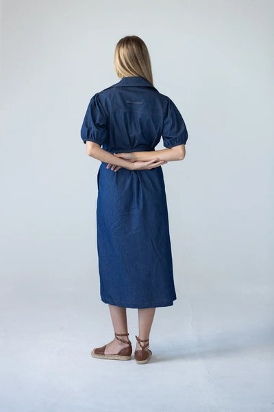 Harlow Puff Sleeve Denim Shirt Dress