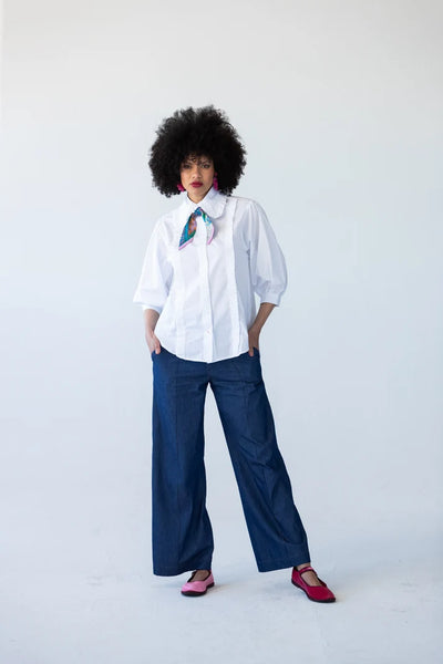 Claire Summer White Frill Shirt